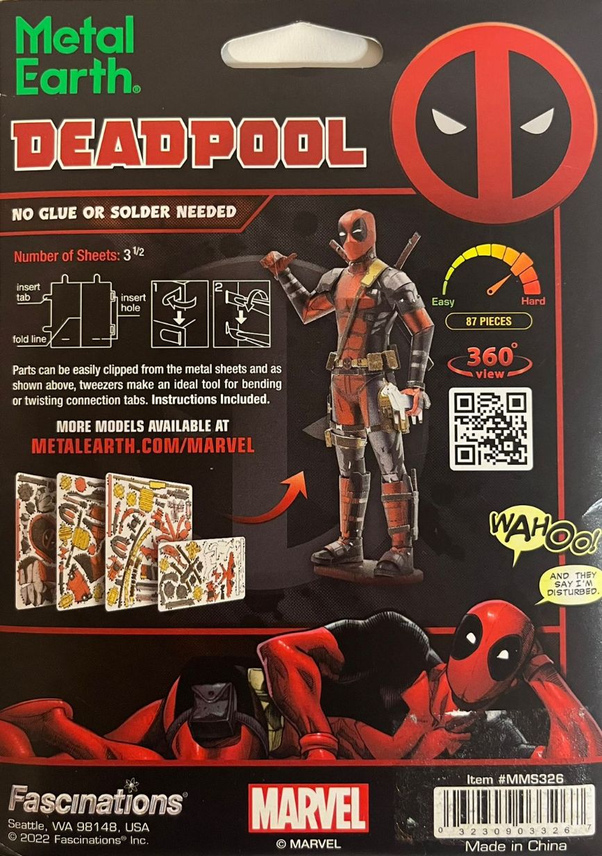 metal earth 3d deadpool marvel