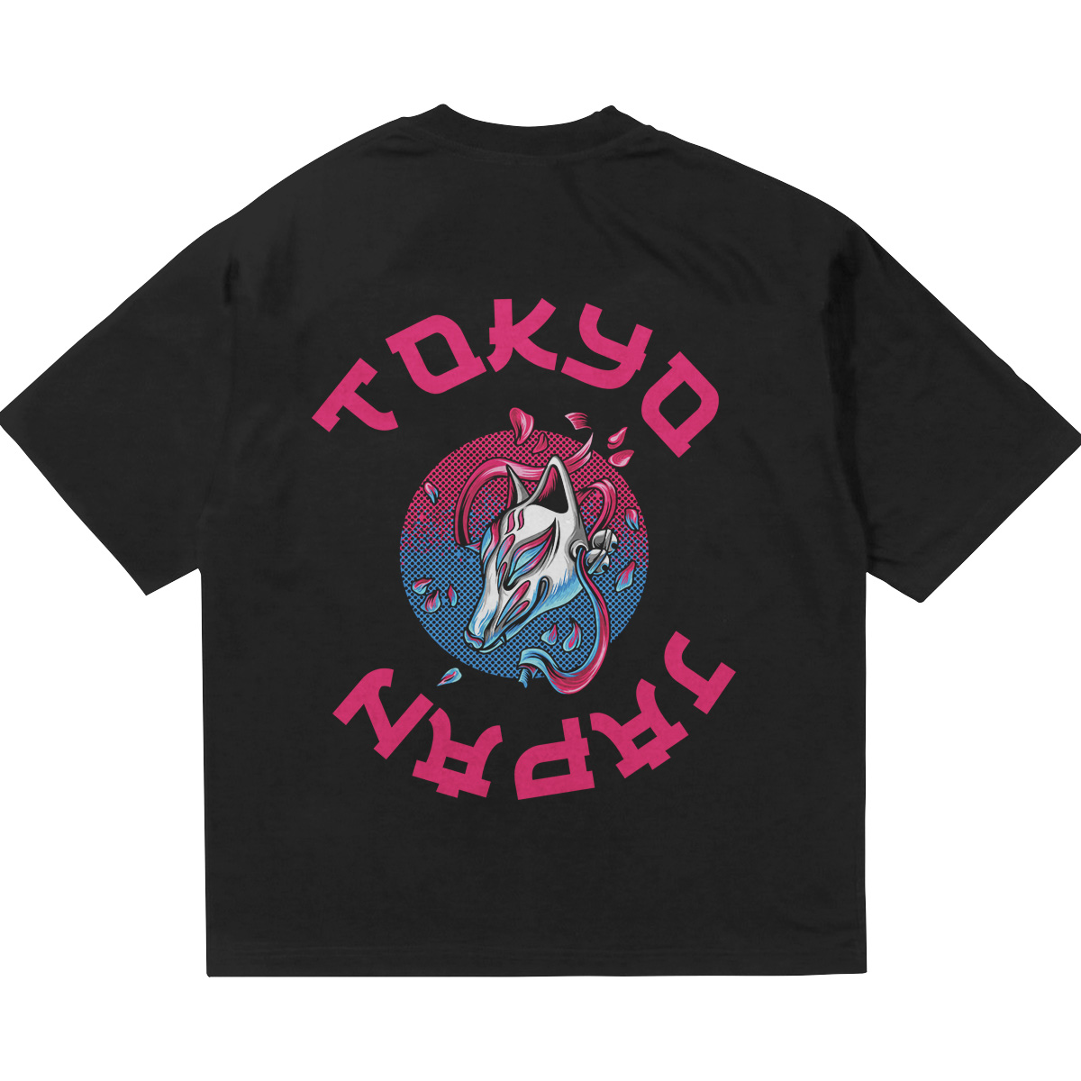 camiseta oversize negra mugen