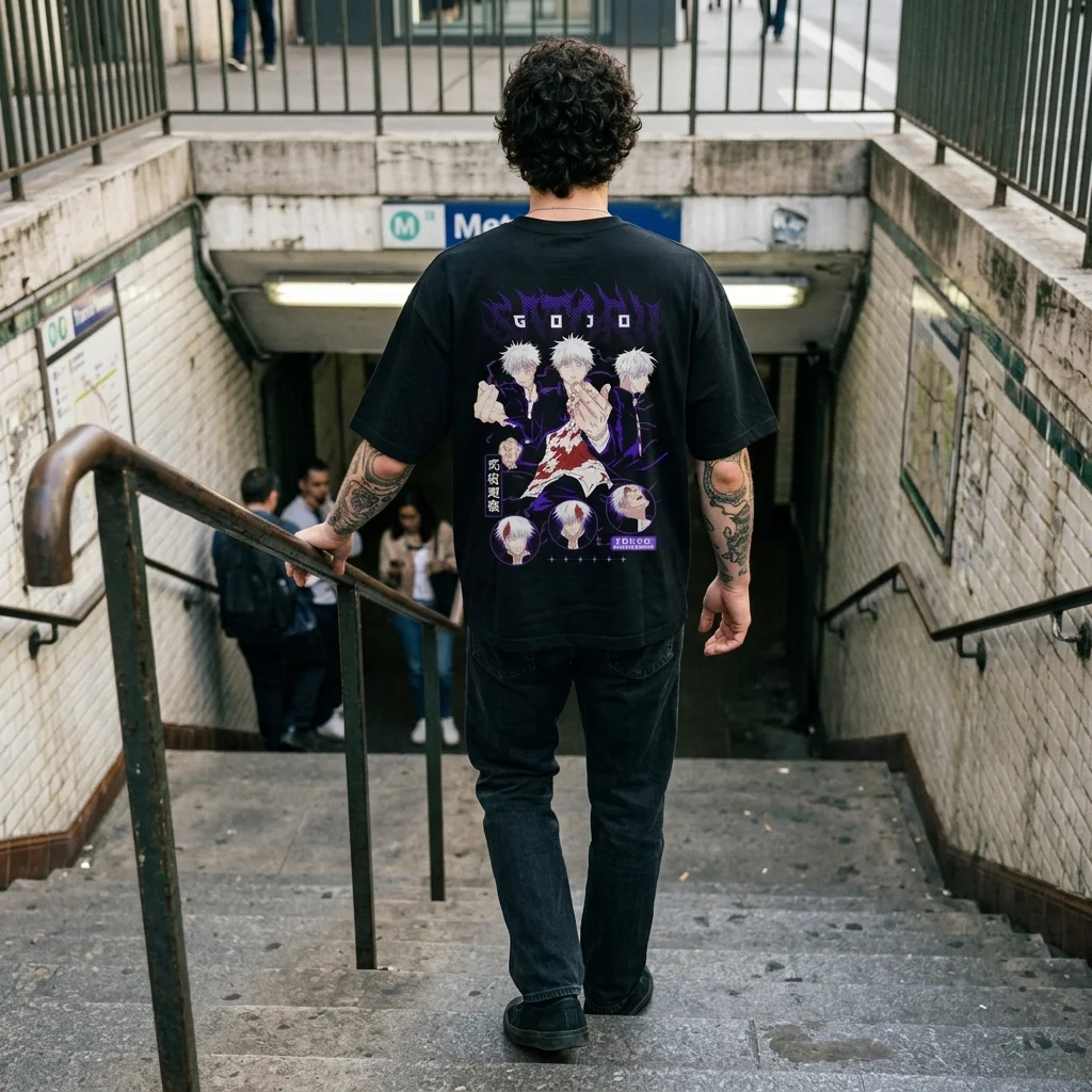 camiseta oversize de gojo