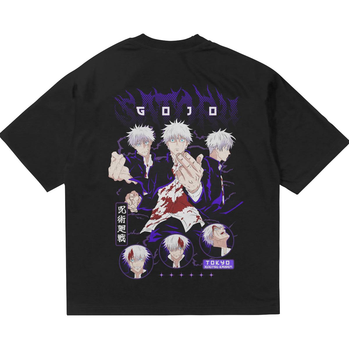 camiseta de anime jujutsu oversize